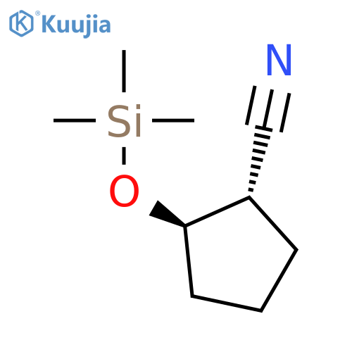CYCLOPENTANECARBONITRILE, 2-[(TRIMETHYLSILYL)OXY]-, (1S-TRANS)- structure