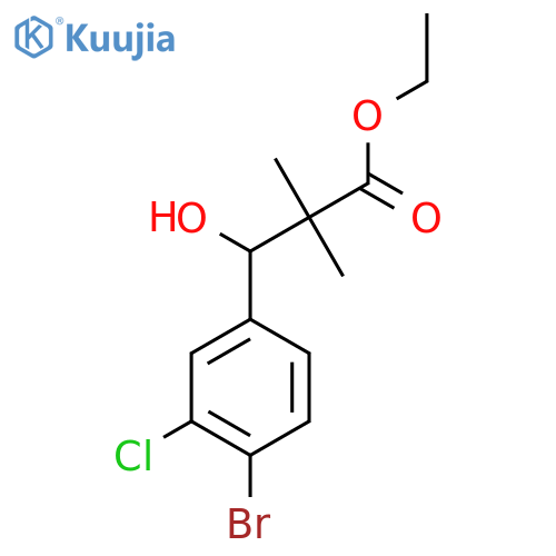 Ethyl 3-(4-bromo-3-chlorophenyl)-3-hydroxy-2,2-dimethylpropanoate structure