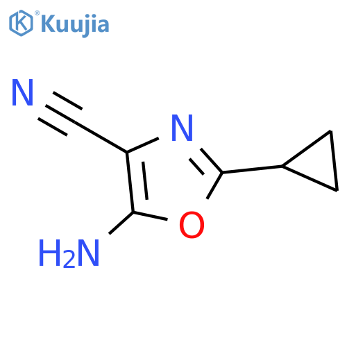 5-amino-2-cyclopropyl-1,3-oxazole-4-carbonitrile structure
