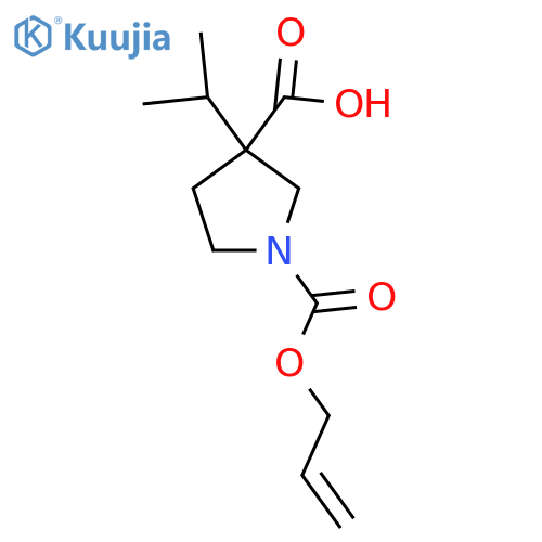 1-(prop-2-en-1-yloxy)carbonyl-3-(propan-2-yl)pyrrolidine-3-carboxylic acid structure