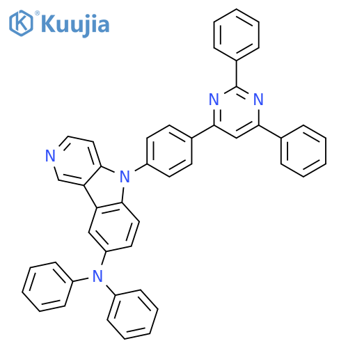 5H-Pyrido[4,3-b]indol-8-amine, 5-[4-(2,6-diphenyl-4-pyrimidinyl)phenyl]-N,N-diphenyl- structure