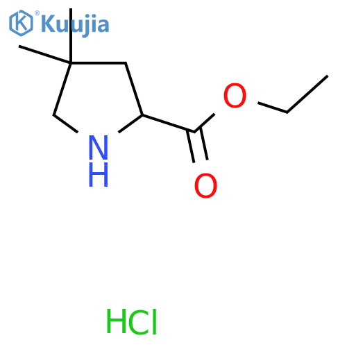 4,4-Dimethyl-pyrrolidine-2-carboxylic acid ethyl ester hydrochloride structure
