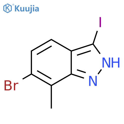 6-bromo-3-iodo-7-methyl-1H-indazole structure