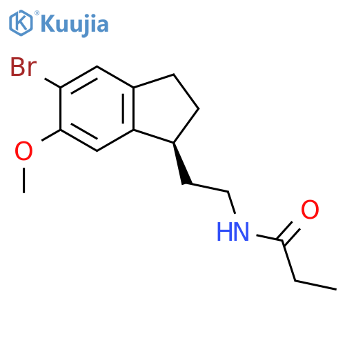 (S)-N-2-(5-Bromo-2,3-dihydro-6-methoxy-1H-inden-1-yl)ethylpropanamide structure