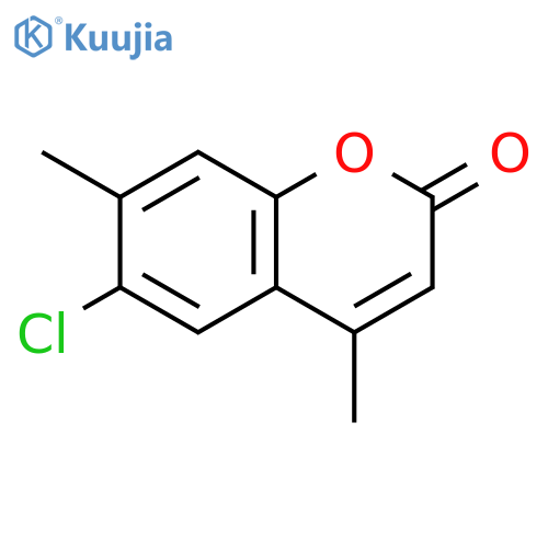 2H-1-Benzopyran-2-one, 6-chloro-4,7-dimethyl- structure