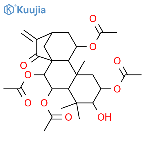 Kaur-16-en-15-one, 2,6,7,11-tetrakis(acetyloxy)-3-hydroxy-, (2β,3β,6α,7β,11β)- (9CI) structure