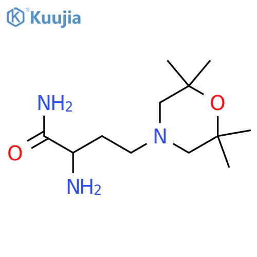 2-Amino-4-(2,2,6,6-tetramethylmorpholin-4-yl)butanamide structure