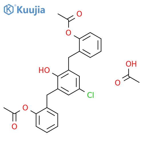 Phenol, 2,6-bis[[2-(acetyloxy)phenyl]methyl]-4-chloro-, acetate structure