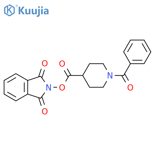 4-Piperidinecarboxylic acid, 1-benzoyl-, 1,3-dihydro-1,3-dioxo-2H-isoindol-2-yl ester structure