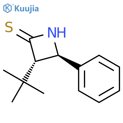 2-Azetidinethione, 3-(1,1-dimethylethyl)-4-phenyl-, trans- structure