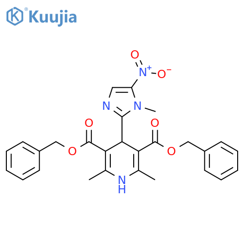 3,5-pyridinedicarboxylic acid, 1,4-dihydro-2,6-dimethyl-4-(1-methyl-5-nitro-1H-imidazol-2-yl)-, bis(phenylmethyl) ester structure