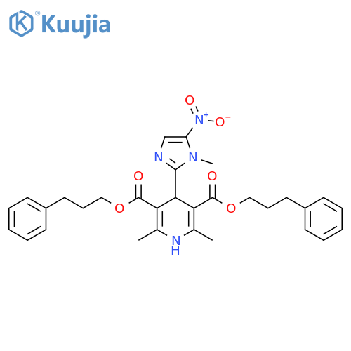 3,5-pyridinedicarboxylic acid, 1,4-dihydro-2,6-dimethyl-4-(1-methyl-5-nitro-1H-imidazol-2-yl)-, bis(3-phenylpropyl) ester structure