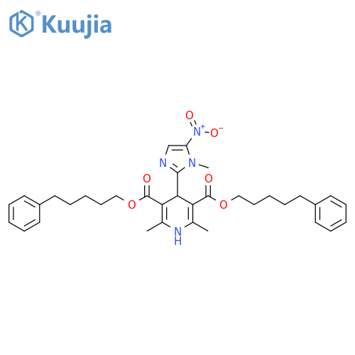 3,5-pyridinedicarboxylic acid, 1,4-dihydro-2,6-dimethyl-4-(1-methyl-5-nitro-1H-imidazol-2-yl)-, bis(5-phenylpentyl) ester structure