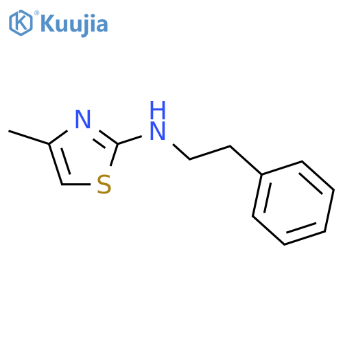 4-methyl-N-(2-phenylethyl)-1,3-thiazol-2-amine structure