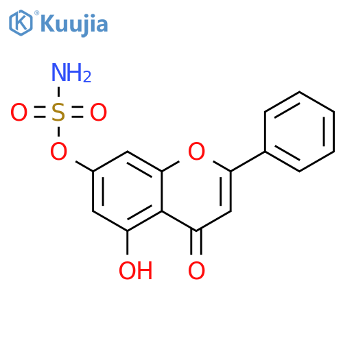 Sulfamic acid, 5-hydroxy-4-oxo-2-phenyl-4H-1-benzopyran-7-yl ester structure