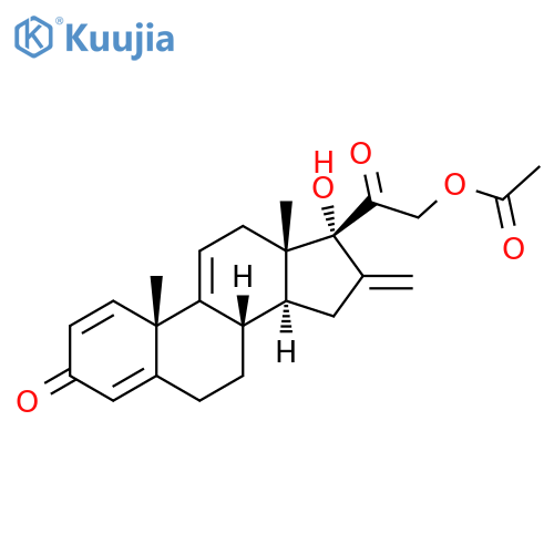 Pregna-1,4,9(11)-triene-3,20-dione, 21-(acetyloxy)-17-hydroxy-16-methylene- (9CI) structure
