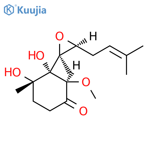 1-Oxaspiro[2.5]octan-6-one,4-hydroxy-5-methoxy-4-[(2S,3R)-2-methyl-3-(3-methyl-2-buten-1-yl)-2-oxiranyl]-,(3S,4R,5S)- structure