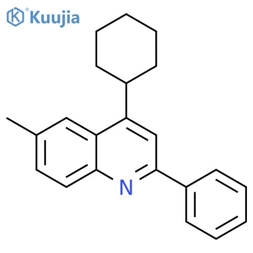 Quinoline, 4-cyclohexyl-6-methyl-2-phenyl- structure