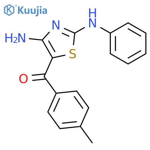 Methanone, [4-amino-2-(phenylamino)-5-thiazolyl](4-methylphenyl)- structure