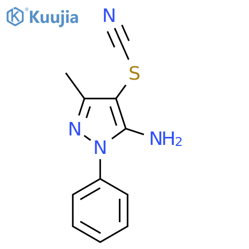 (5-Amino-3-methyl-1-phenyl-1H-pyrazol-4-yl)sulfanylformonitrile structure