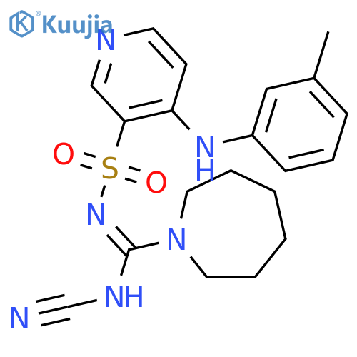 1H-Azepine-1-carboximidamide,N-cyanohexahydro-N'-[[4-[(3-methylphenyl)amino]-3-pyridinyl]sulfonyl]- structure