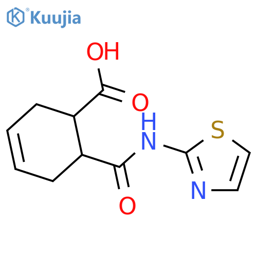 6-(1,3-thiazol-2-ylcarbamoyl)cyclohex-3-ene-1-carboxylic acid structure