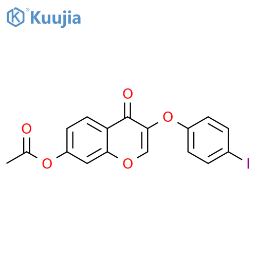 3-(4-iodophenoxy)-4-oxo-4H-chromen-7-yl acetate structure