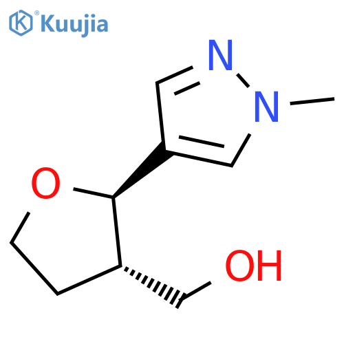 rac-(2R,3S)-2-(1-methyl-1H-pyrazol-4-yl)oxolan-3-ylmethanol structure