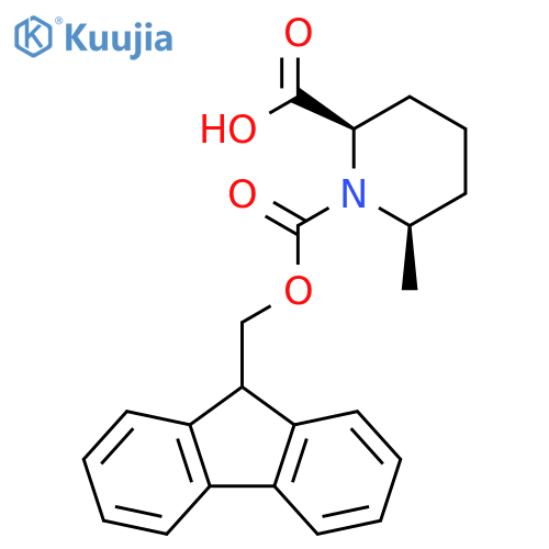 (2R,6R)-1-{[(9H-fluoren-9-yl)methoxy]carbonyl}-6-methylpiperidine-2-carboxylic acid structure