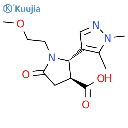 rac-(2R,3R)-2-(1,5-dimethyl-1H-pyrazol-4-yl)-1-(2-methoxyethyl)-5-oxopyrrolidine-3-carboxylic acid, trans structure