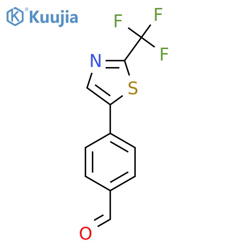 4-[2-(Trifluoromethyl)-1,3-thiazol-5-yl]benzaldehyde structure