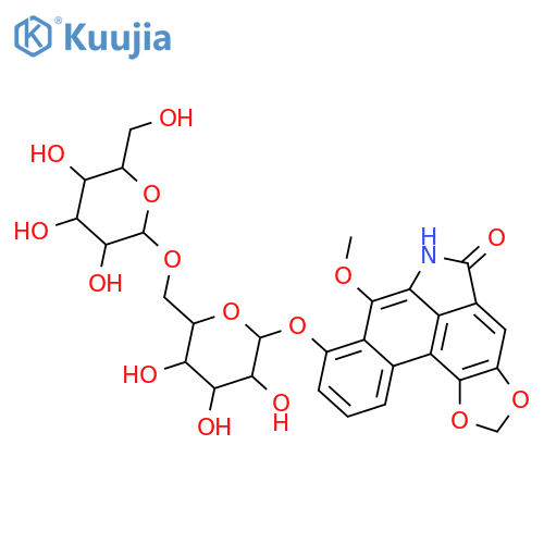 1,2,6,7-Tetrahydroxydibenz[cd,f]indol-4(5H)-one; 1,2-Methylene, 6-Me ether, 7-O-[β-D-glucopyranosyl-(1→6)-β-D-glucopyranoside] structure