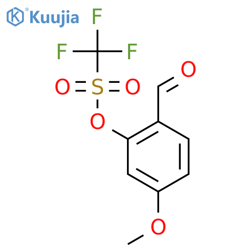 Methanesulfonic acid, trifluoro-, 2-formyl-5-methoxyphenyl ester structure