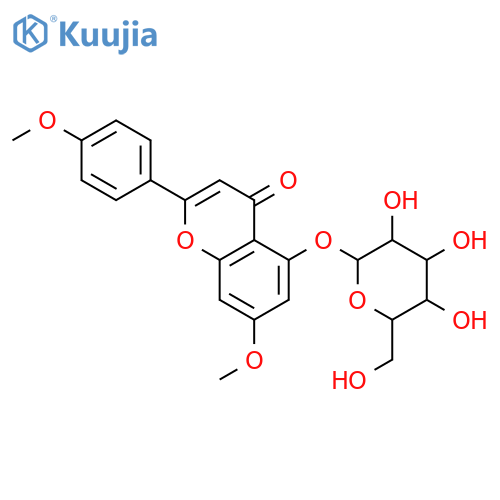 5-Hydroxy-4',7-dimethoxyflavone 5-O-beta-D-glucopyranoside structure