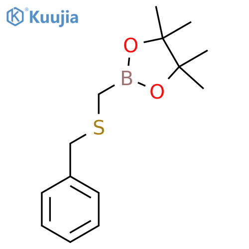 2-(benzylsulfanyl)methyl-4,4,5,5-tetramethyl-1,3,2-dioxaborolane structure