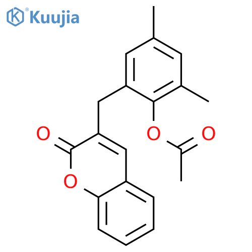 2H-1-Benzopyran-2-one, 3-[[2-(acetyloxy)-3,5-dimethylphenyl]methyl]- structure