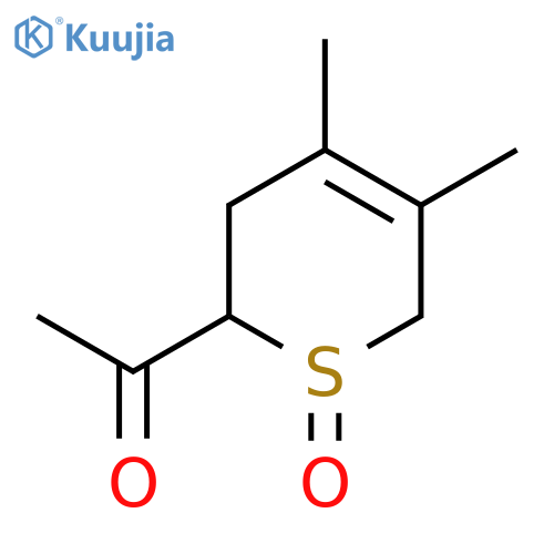2-Acetyl-4,5-dimethyl-3,6-dihydro-2H-thiopyran 1-oxide structure
