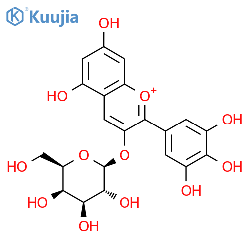 5,7-Dihydroxy-2-(3,4,5-trihydroxyphenyl)-3-chromeniumyl β-D-galactopyranoside structure