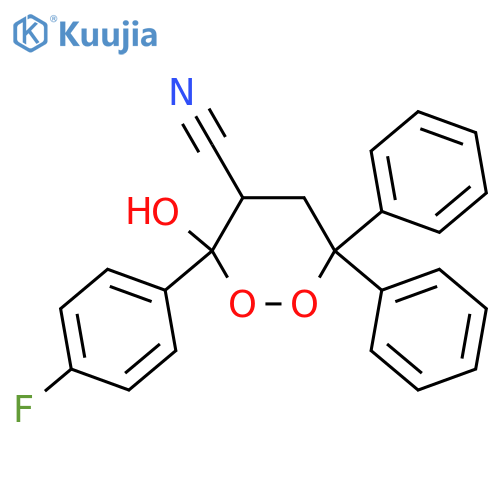 1,2-Dioxane-4-carbonitrile, 3-(4-fluorophenyl)-3-hydroxy-6,6-diphenyl- structure