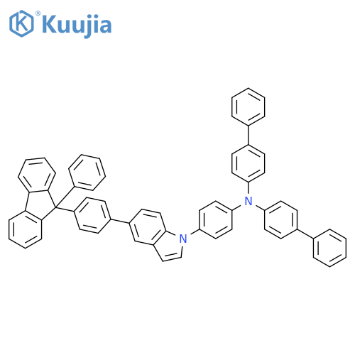 [1,1'-Biphenyl]-4-amine, N-[1,1'-biphenyl]-4-yl-N-[4-[5-[4-(9-phenyl-9H-fluoren-9-yl)phenyl]-1H-indol-1-yl]phenyl]- structure