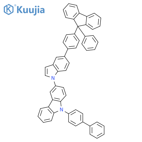 9H-Carbazole, 9-[1,1'-biphenyl]-4-yl-3-[5-[4-(9-phenyl-9H-fluoren-9-yl)phenyl]-1H-indol-1-yl]- structure