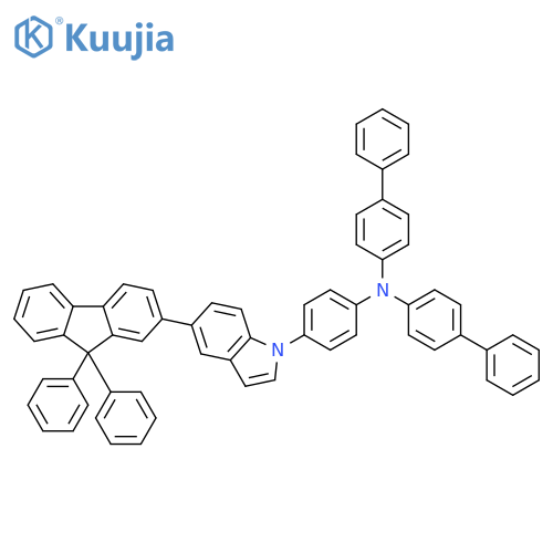 [1,1'-Biphenyl]-4-amine, N-[1,1'-biphenyl]-4-yl-N-[4-[5-(9,9-diphenyl-9H-fluoren-2-yl)-1H-indol-1-yl]phenyl]- structure