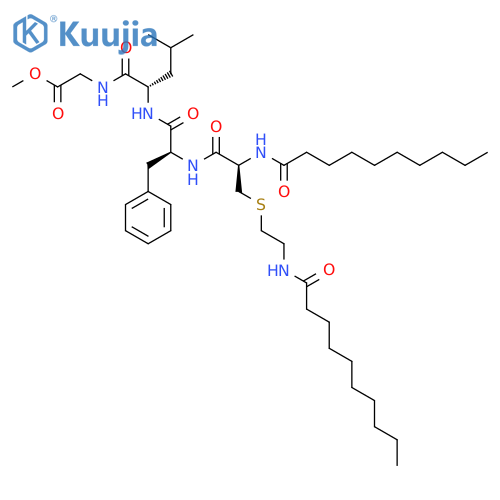 Methyl 2-[[(2S)-2-[[(2S)-2-[[(2R)-2-(decanoylamino)-3-[2-(decanoylamino)ethylsulfanyl]propanoyl]amino]-3-phenylpropanoyl]amino]-4-methylpentanoyl]amino]acetate structure