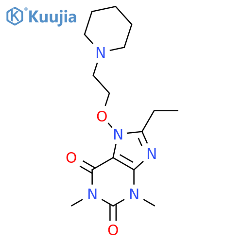 1H-Purine-2,6-dione,8-ethyl-3,7-dihydro-1,3-dimethyl-7-[2-(1-piperidinyl)ethoxy]- structure