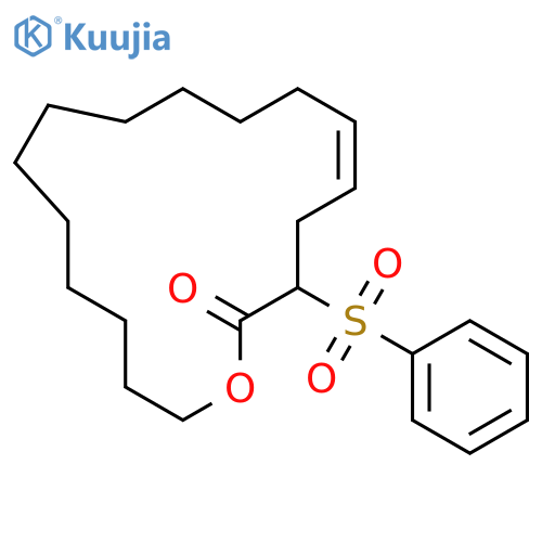 Oxacycloheptadec-5-en-2-one, 3-(phenylsulfonyl)-, (E)- structure