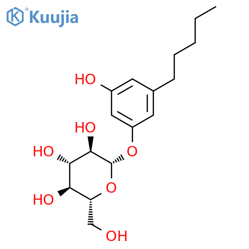 b-D-Glucopyranoside, 3-hydroxy-5-pentylphenyl structure