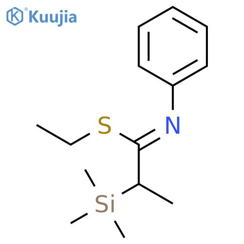 Propanimidothioic acid, N-phenyl-2-(trimethylsilyl)-, ethyl ester structure