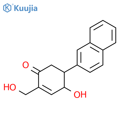 2-Cyclohexen-1-one, 4-hydroxy-2-(hydroxymethyl)-5-(2-naphthalenyl)-, (4R,5S)- structure