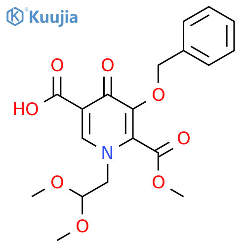 5-(Benzyloxy)-1-(2,2-dimethoxyethyl)-6-(methoxycarbonyl)-4-oxo-1,4-dihydropyridine-3-carboxylic acid structure