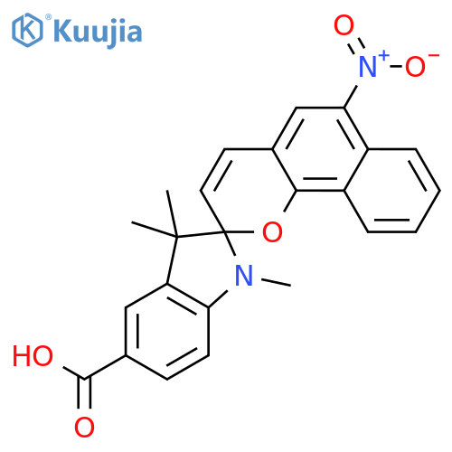 Spiro[2H-indole-2,2'-[2H]naphtho[1,2-b]pyran]-5-carboxylic acid, 1,3-dihydro-1,3,3-trimethyl-6'-nitro- structure